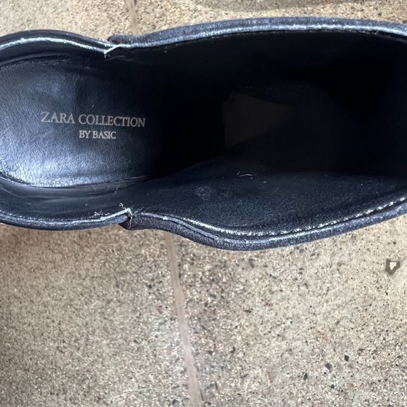 Black Leather Zara Ankle Boots - Picture 5 of 6